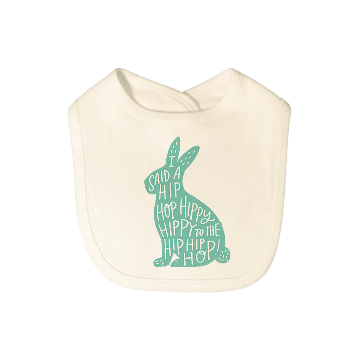 Baby graphic bib | hippy hoppy finn + emma