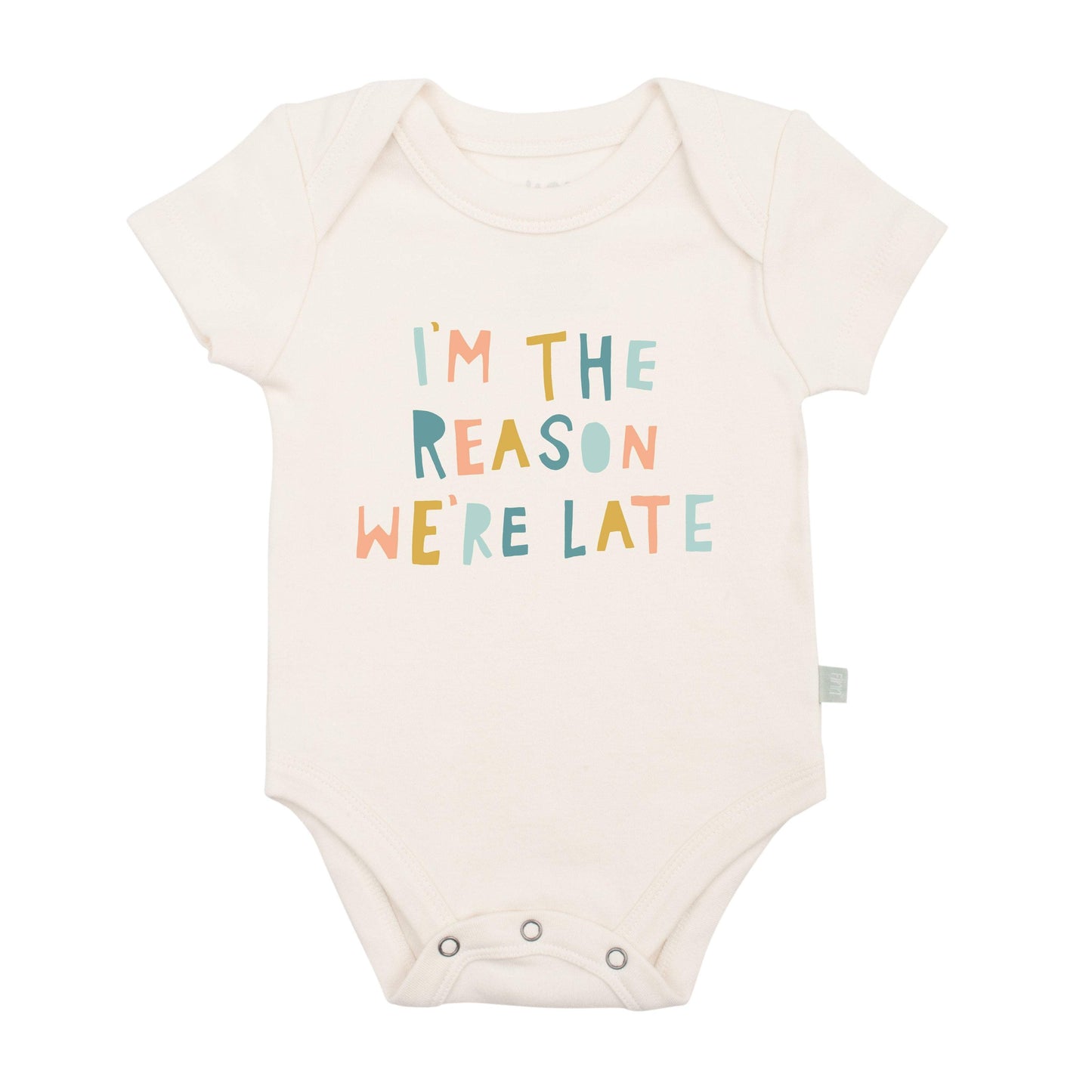 Baby graphic bodysuit | reason we are late finn + emma