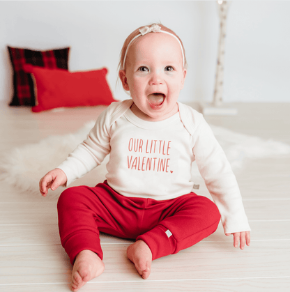 Baby long sleeve graphic bodysuit | little valentine finn + emma