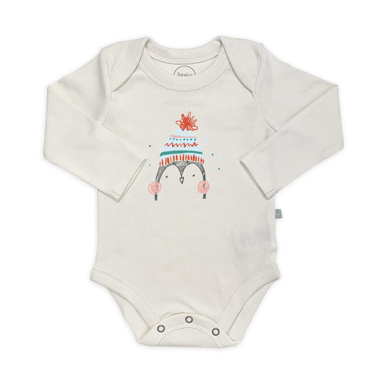 Baby graphic bodysuit | holiday penguin (long sleeve) finn + emma