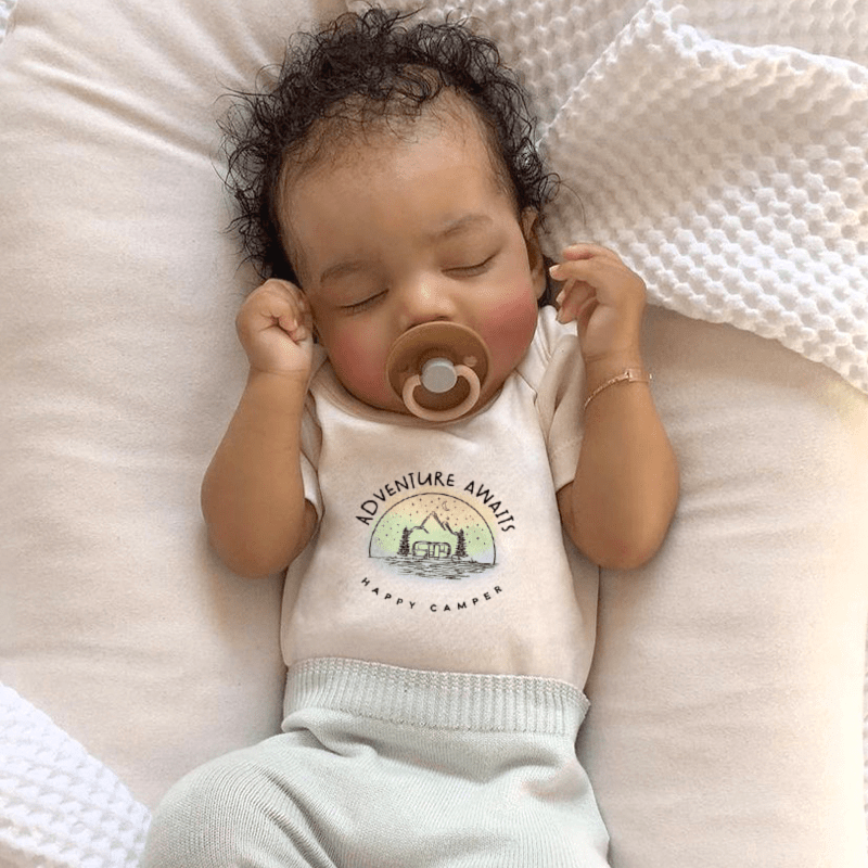 Baby graphic bodysuit | happy camper finn + emma