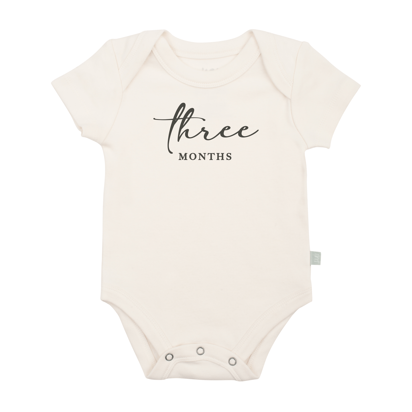 Baby graphic bodysuit | three months milestone charcoal finn + emma